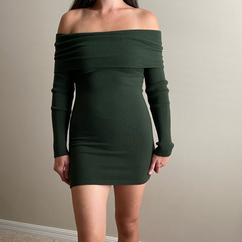 Off the shoulder long sleeve dress